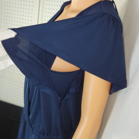 Michael Kors, wrap, blouse, corset, navy blue, size L - Picture 7 of 15